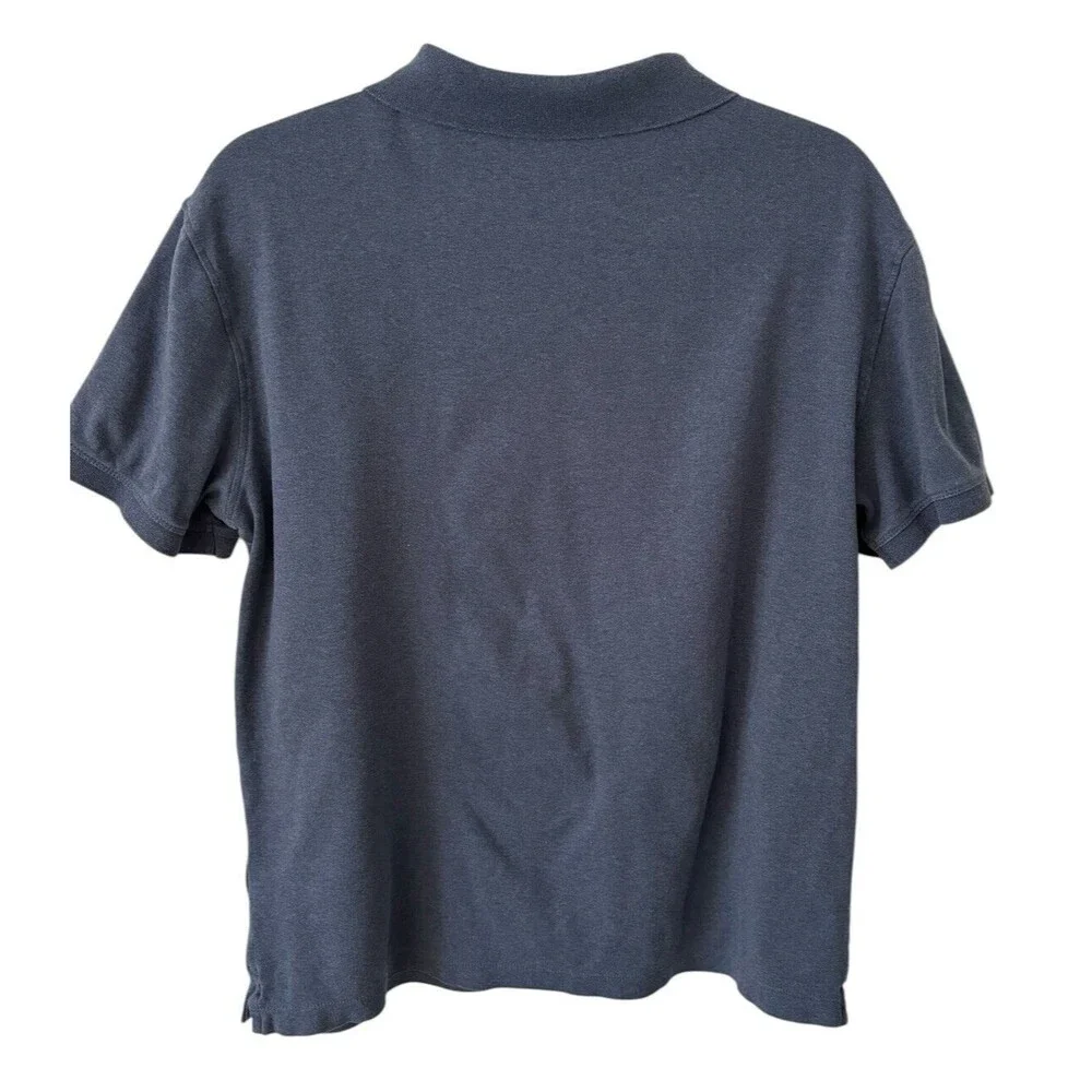 Banana Republic Polo Shirt Men's Medium Luxe Touch Performance Blue Heather